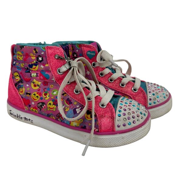 Skechers Twinkle Toes Girls Light Up Breeze High Top Sneakers Size 1 - Picture 1 of 8